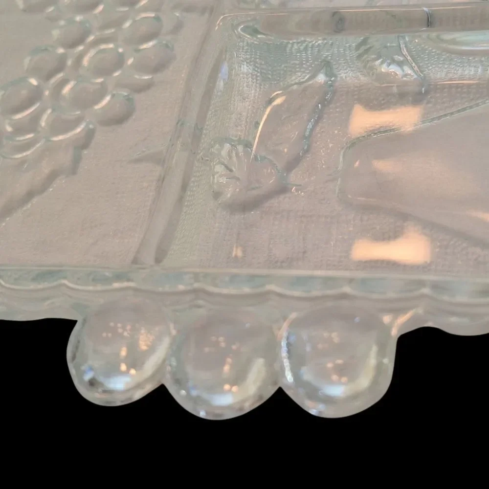 Vintage Indiana Glass Vintage Crystal Happenings 5-Part Relish Tray 60s No. 3678